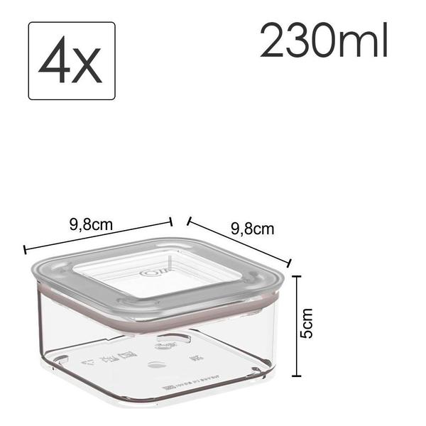 Imagem de Conjunto de Potes Herméticos Coza Modo Cristal 8 Peças