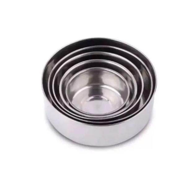 Imagem de Conjunto De Potes Para Alimentos Inox Com Tampa Jogo 5 Peças