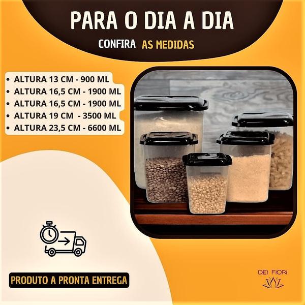 Imagem de Conjunto De Potes Para Mantimento 5 Peças Com Tampa BPA Free