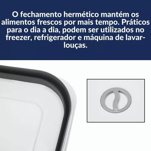 Imagem de Conjunto de Potes Quadrados Electrolux de Plástico com Tampa Hermética - 10 Peças