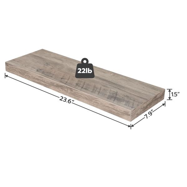 Imagem de Conjunto de prateleiras de parede HOOBRO Floating Prateleiras 60x20x3.8cm Greige