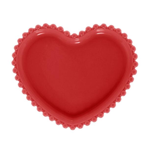 Conjunto De Pratos Formato Coração Doces Sobremesa Vermelho - Wolff Imagem de Conjunto De Pratos Formato Coração Doces Sobremesa Vermelho