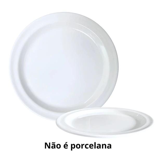 Imagem de Conjunto de Pratos para 12 Pessoas Melamina Branco / 25,5 Cm e 18 Cm  Bestfer 