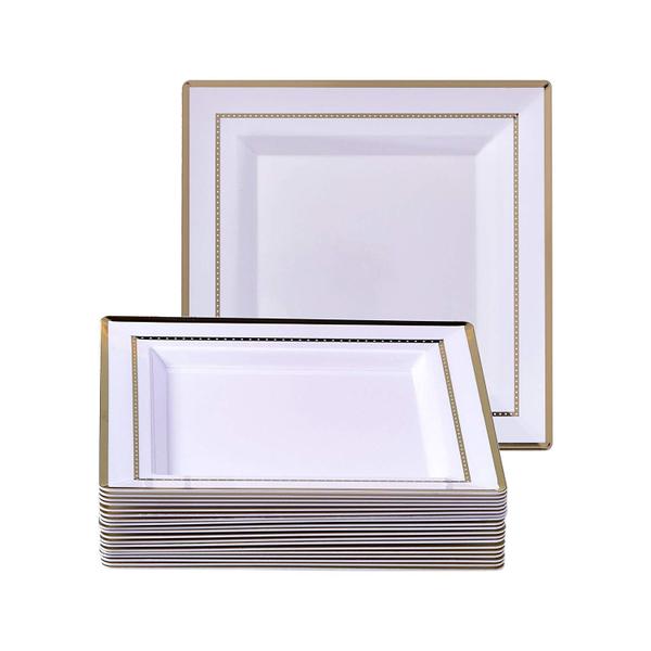 Imagem de Conjunto de pratos Silver Spoons Elegant Square Gold Plastic x60