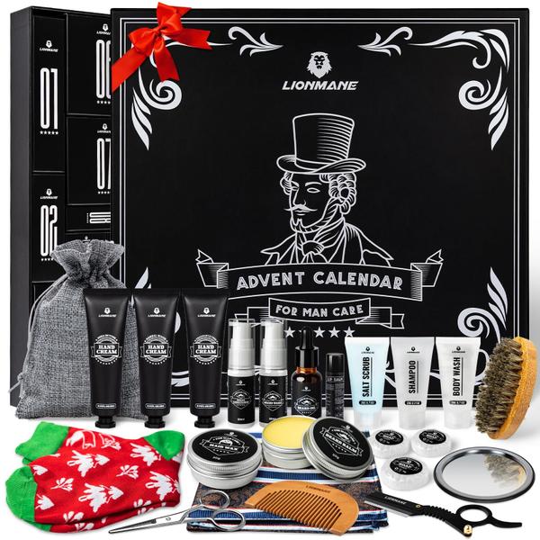 Imagem de Conjunto de presentes do calendário do advento Lionmane Beard Care para homens 2024