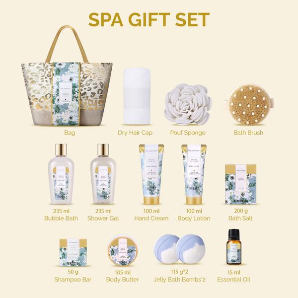 Imagem de Conjunto de presentes Spa Spa Luxetique, 15 unidades com bombas de banho e creme para as mãos