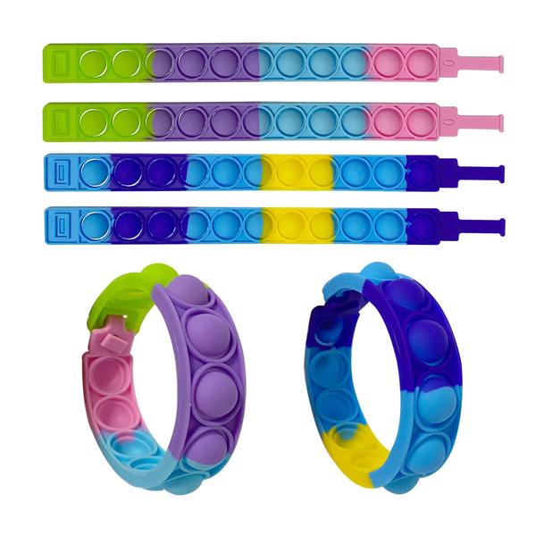 Imagem de Conjunto de pulseiras multicoloridas Push Pop Bubble Toys SUYESEN Fidget