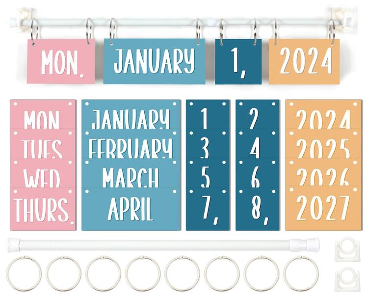 Imagem de Conjunto de quadros de avisos: calendário Naozinebi Boho com 54 cartões de data