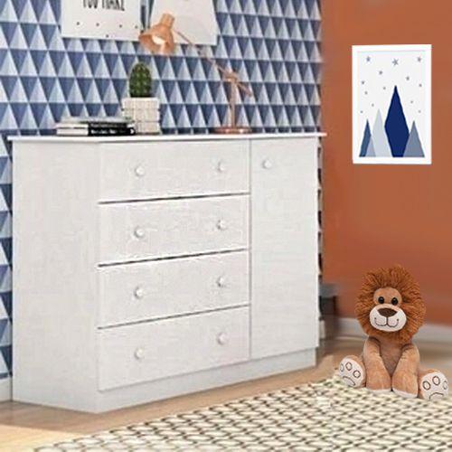 Imagem de Conjunto De Quarto Para Bebê Infantil Helena Branco - 100% Mdp - Phoenix Baby