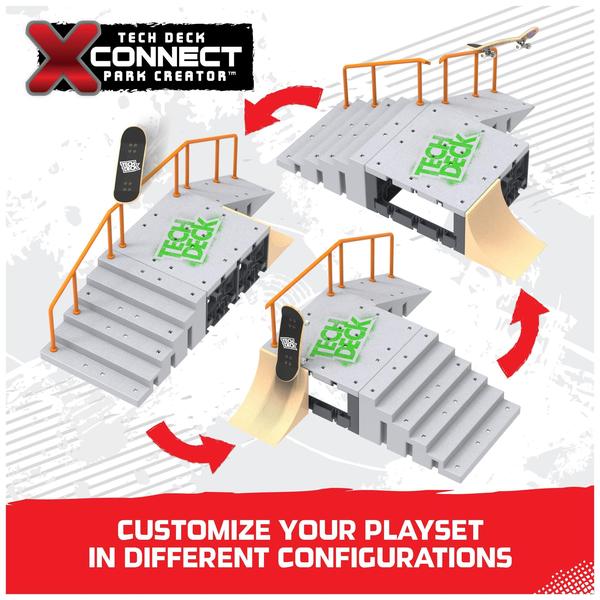 Imagem de Conjunto de rampa TECH DECK Flip N' Grind X-Connect Park Creator com escala