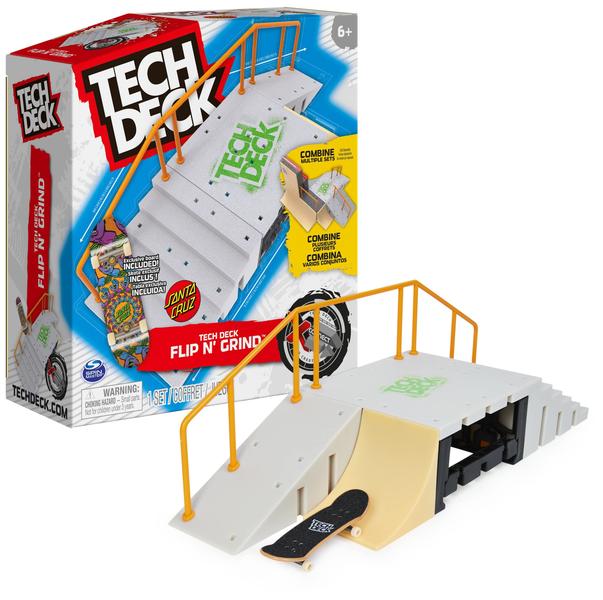 Imagem de Conjunto de rampa TECH DECK Flip N' Grind X-Connect Park Creator com escala