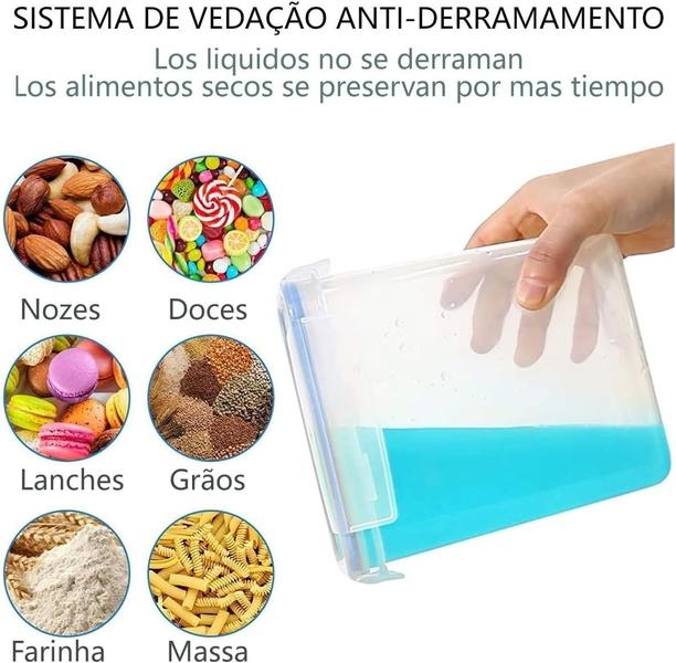 Imagem de Conjunto De Recipientes De Armazenamento De Alimentos, Organizador De Cozinha Em Casa, Recipiente De Armazenamento Com T