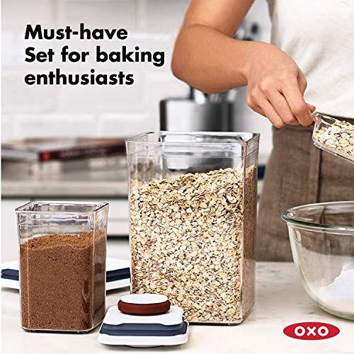 Imagem de Conjunto de recipientes POP OXO Good Grips de 8 peças Baking Essentials, branco