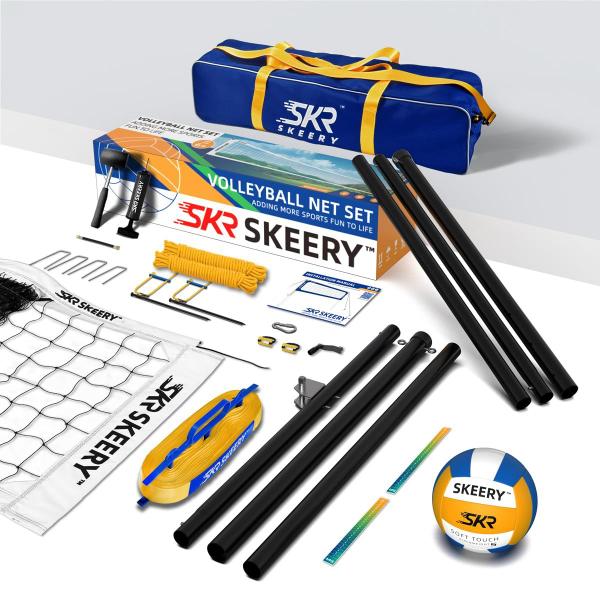 Imagem de Conjunto de redes de voleibol SKEERY Outdoor Heavy Duty Ajustável