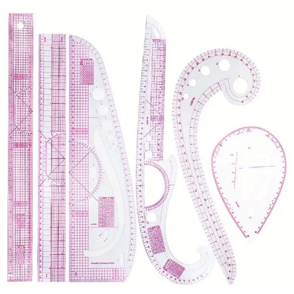 Conjunto de Réguas para Costura com 6 Peças 700128 - mcbrasil Imagem de Conjunto de Réguas para Costura com 6 Peças 700128