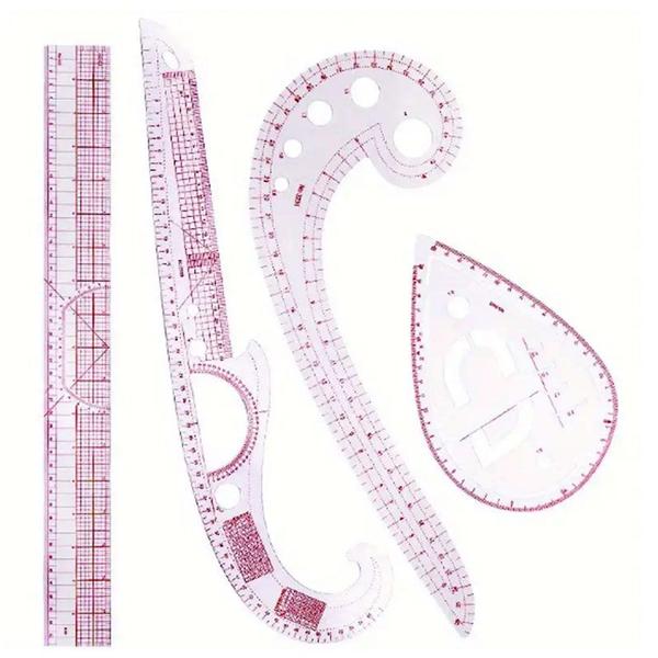 Conjunto de Réguas para Costura com 6 Peças 700128 - mcbrasil Imagem de Conjunto de Réguas para Costura com 6 Peças 700128