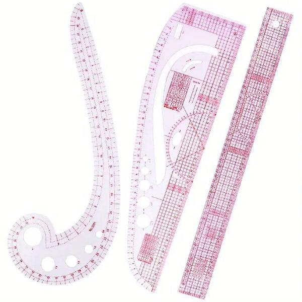 Conjunto de Réguas para Costura com 6 Peças 700128 - mcbrasil Imagem de Conjunto de Réguas para Costura com 6 Peças 700128