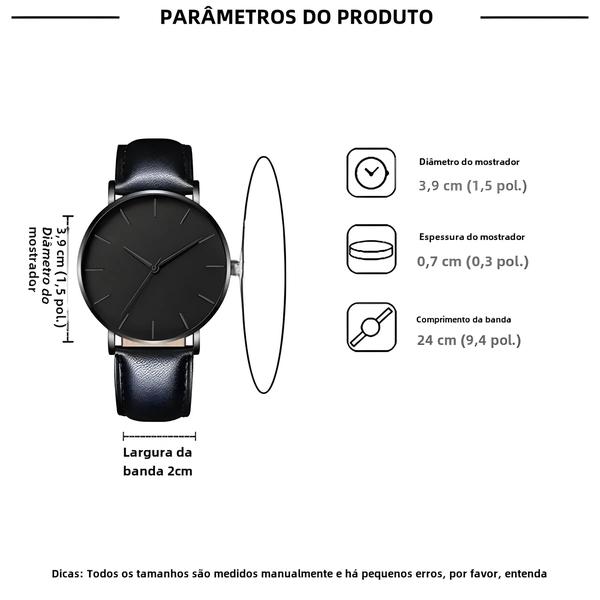 Imagem de Conjunto de Relógios Masculinos de Quartzo - 5 Peças com Pulseira de Couro Luxo