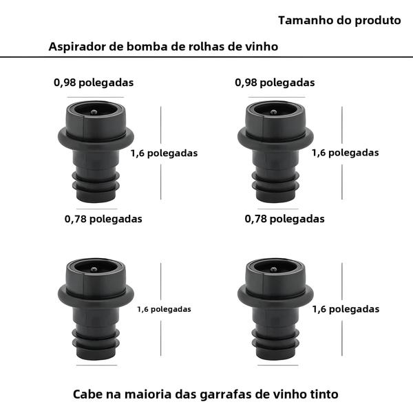 Imagem de Conjunto De Rolhas Protetoras De Vinho a Vácuo Pretas Com 24 Seladores De Garrafas Reutilizáveis