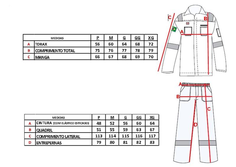 Imagem de Conjunto de Roupa Antichamas Fr Nr10 - Atpv 11 Cal/cm2 RISCO 2