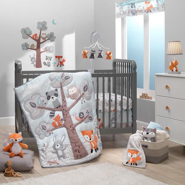 Imagem de Conjunto de roupa de cama de berço Bedtime Originals Woodland Friends 3 peças