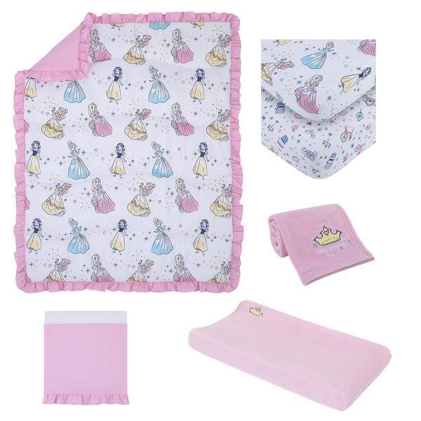 Imagem de Conjunto de roupa de cama de berço Disney Little Princess Stars & Hearts x6