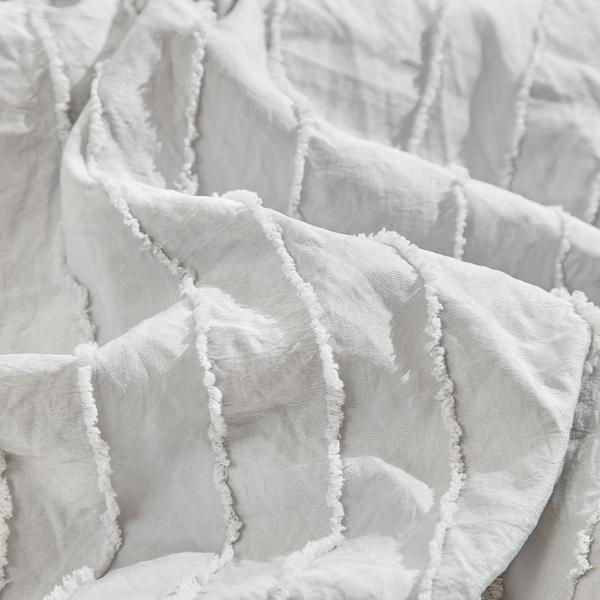 Imagem de Conjunto de roupa de cama de berço Flysheep Tufted Stripes cinza para bebê