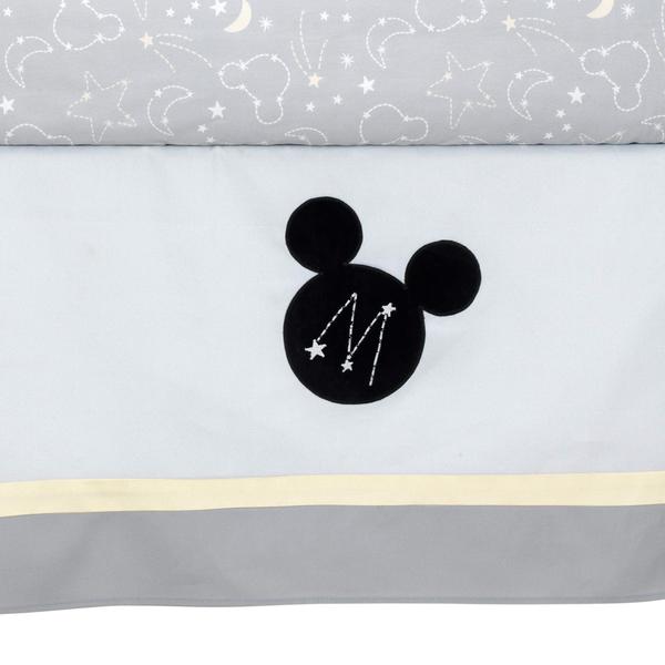 Imagem de Conjunto de roupa de cama de berço Lambs & Ivy Mickey Mouse 4 peças cinza