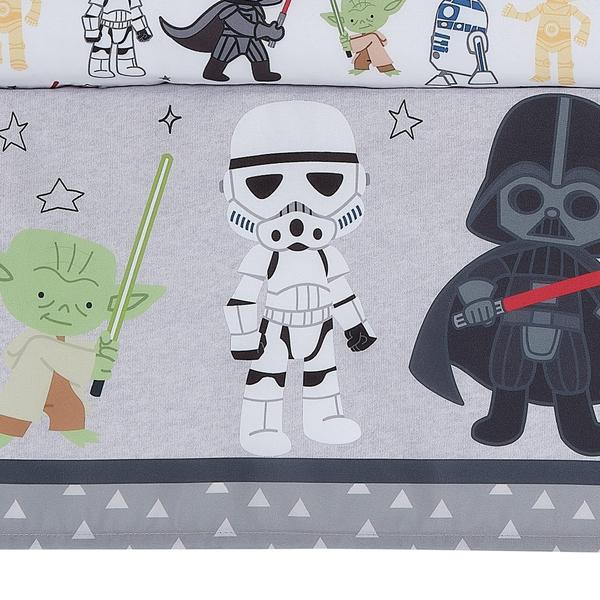 Imagem de Conjunto de roupa de cama de berço Lambs & Ivy Star Wars Classic de 3 peças