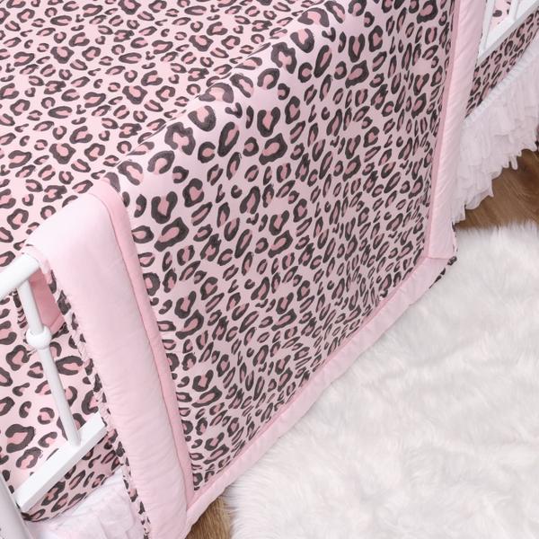 Imagem de Conjunto de roupa de cama de berço The Peanutshell Leopard Love for Girls