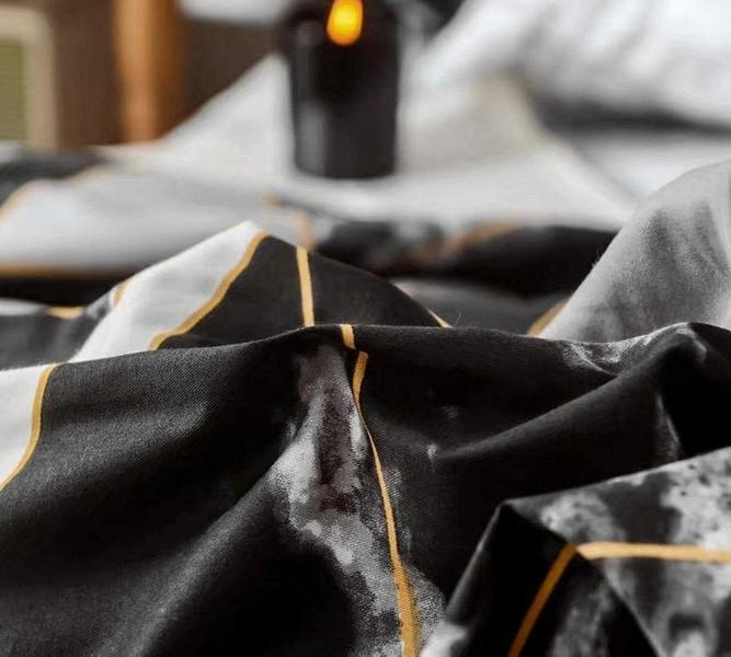 Imagem de Conjunto de roupa de cama Houseri Comforter Twin Size com preto geométrico