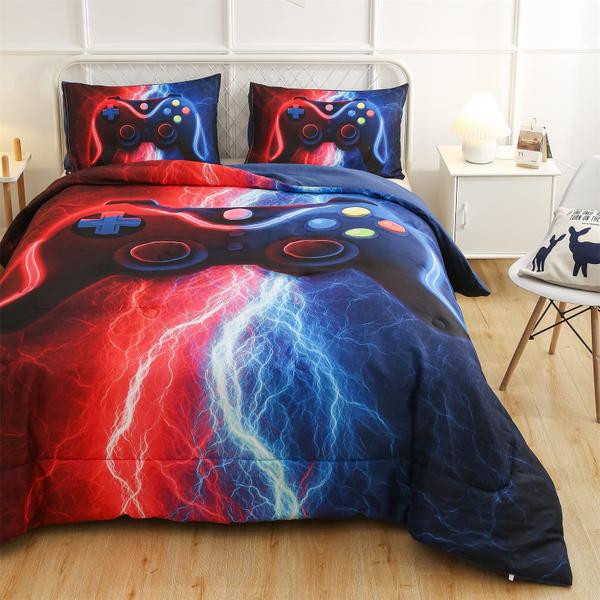 Imagem de Conjunto de roupa de cama Meeting Story Gamer Gaming Tie Dye Lightnings G