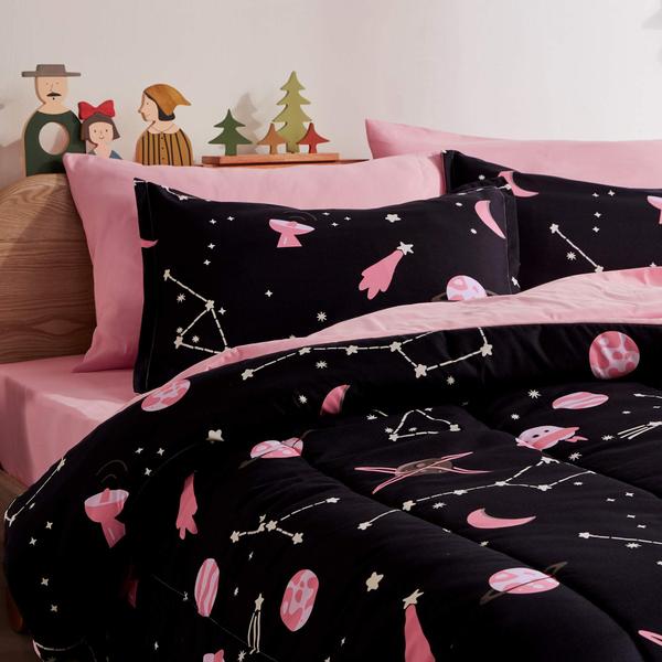 Imagem de Conjunto de roupa de cama SLEEP ZONE Kids Twin com edredom, lençol e travesseiro