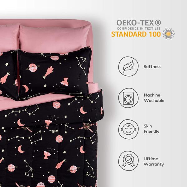 Imagem de Conjunto de roupa de cama SLEEP ZONE Kids Twin com edredom, lençol e travesseiro