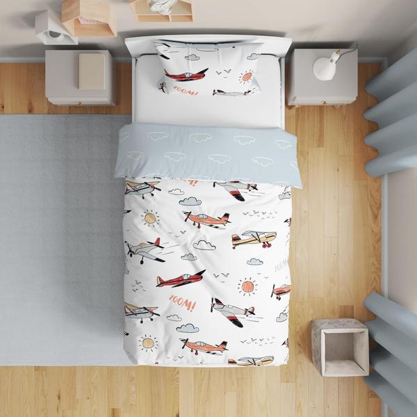 Imagem de Conjunto de roupa de cama Sweet Jojo Designs Vintage Airplane Boy Toddler