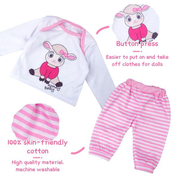 Imagem de Conjunto de roupas Reborn Baby Doll BABESIDE de 20 polegadas para meninas