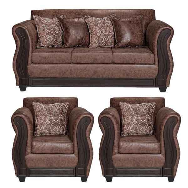 Imagem de Conjunto de sala de estar ADONIS LEUDH Caburgua Aged Coffee 3 Seater S