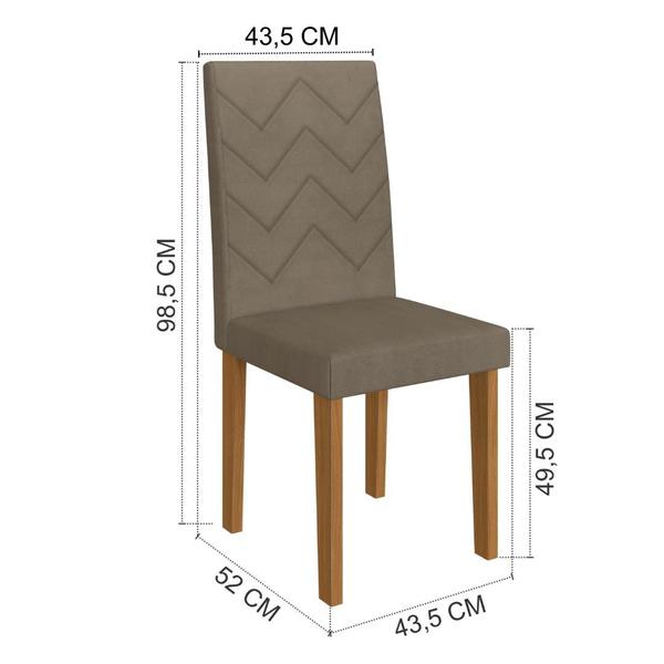 Imagem de Conjunto De Sala De Jantar Fidelitá Itália 170 Cm Com 6 Cadeiras Freijó/Off-White Assento Cacau