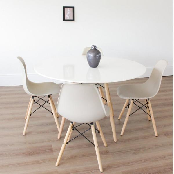 Imagem de Conjunto de Sala de Jantar Mesa 120x75cm Tampo MDF com 4 Cadeiras Eiffel Rivatti