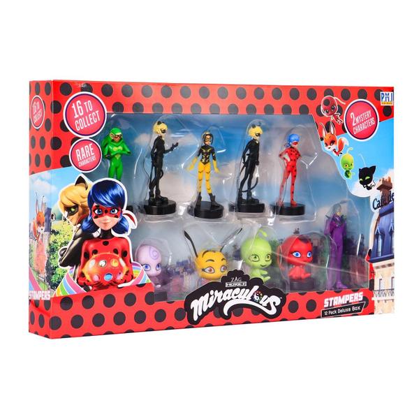 Imagem de Conjunto de selos P.M.I. Miraculous Ladybug 12 Stampers 16 itens colecionáveis