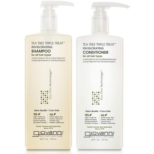 Imagem de Conjunto de shampoo e condicionador GIOVANNI Tea Tree Triple Treat 720mL