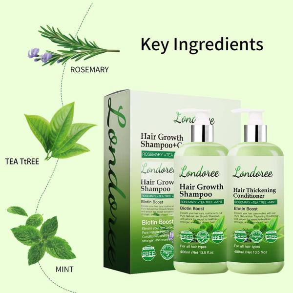 Imagem de Conjunto de shampoo e condicionador Londoree Rosemary Hair Growth