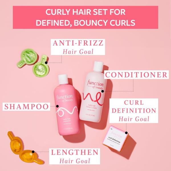 Imagem de Conjunto de shampoo e condicionador para cabelo Function of Beauty Curly Hair