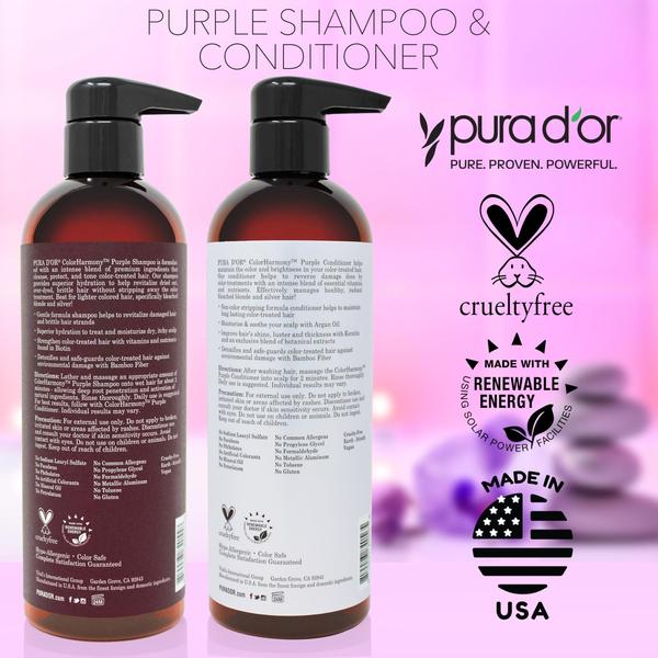 Imagem de Conjunto de shampoo e condicionador PURA D'OR ColorHarmony Biotina 480 ml