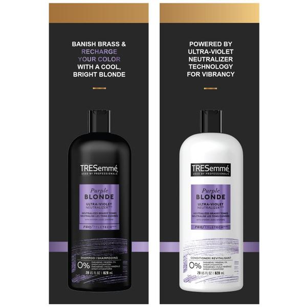 Imagem de Conjunto de shampoo e condicionador TRESemmé Purple para cabelos loiros