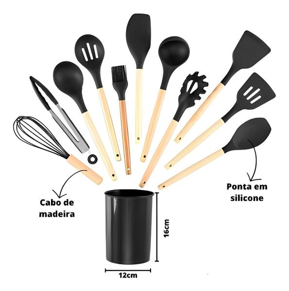 Imagem de Conjunto De Silicone Espátulas Colher Concha Escumadeira