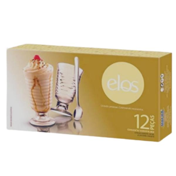 Imagem de Conjunto de Sobremesa  e sorvete Mix Elos 12 peças - 7898924799543