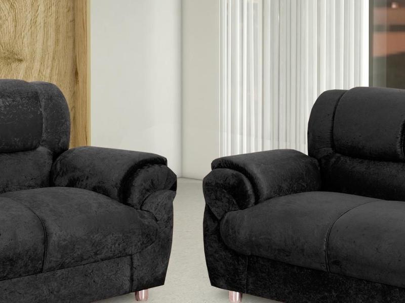 Imagem de Conjunto de sofa 2x3 lugares Preto - Boareto