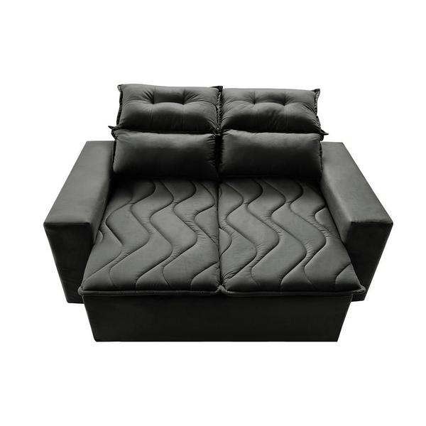 Imagem de Conjunto de Sofá 3 e 2 Lugares Retrátil e Reclinável 2,00x1,50m Cama inBox Smal Suede Cinza