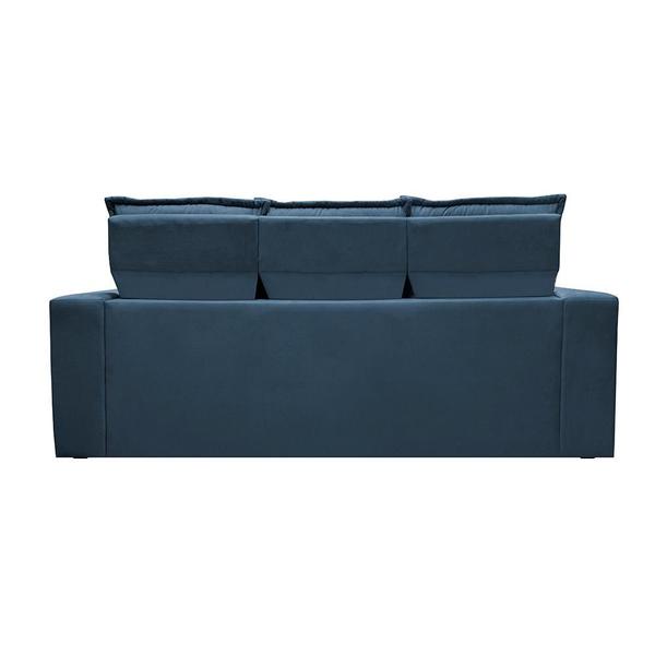 Imagem de Conjunto de Sofá 3 e 2 Lugares Retrátil e Reclinável Cama inBox Slim 2,00x1,50m Velusoft Azul